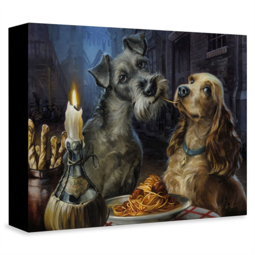 Disney Lady and the Tramp Bella Notte Giclee on Canvas by Heather Edwards 2019 Film Limited Edition