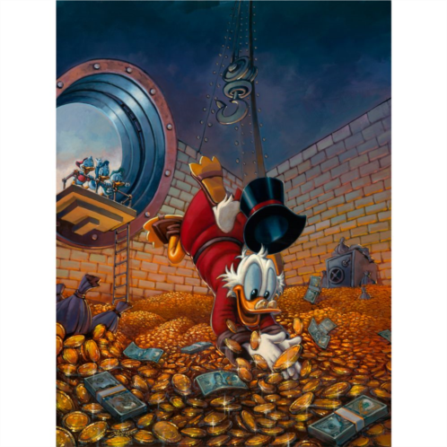 Disney Scrooge McDuck Diving in Gold by Rodel Gonzalez Canvas Artwork Limited Edition