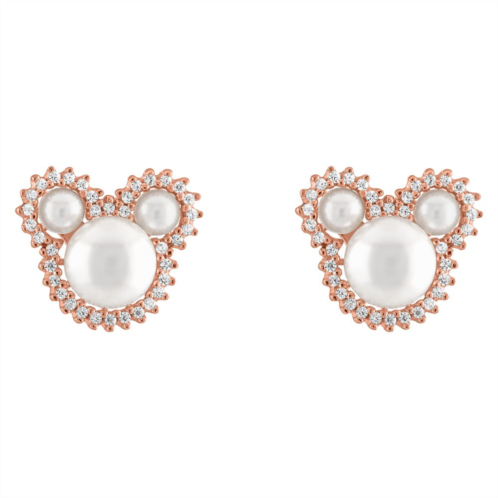 Disney Mickey Mouse Icon Pearl Earrings by Rebecca Hook Rose Gold