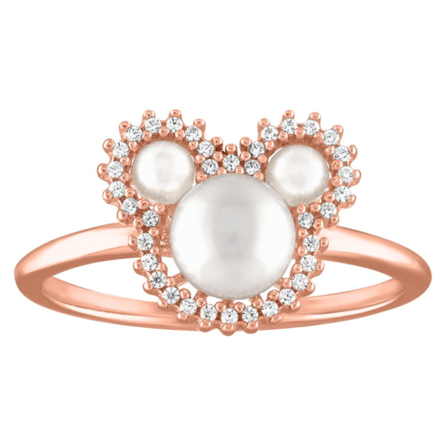 Disney Mickey Mouse Icon Pearl Ring by Rebecca Hook Rose Gold