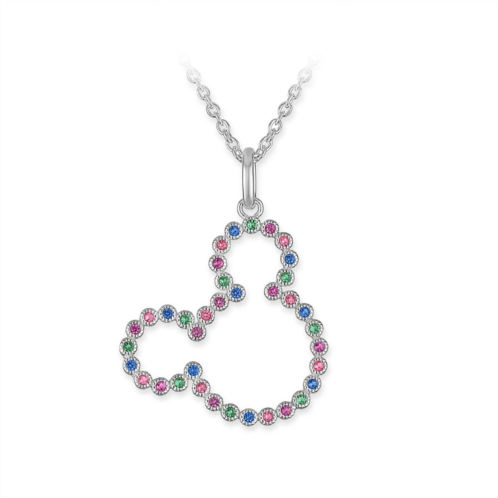 Disney Mickey Mouse Icon Multi-Colored Gems Necklace by Rebecca Hook