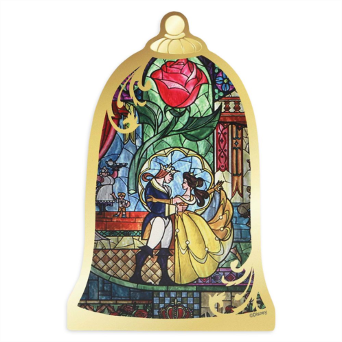 Disney Beauty and The Beast Stained Glass Cloche Tabletop Wood Decor