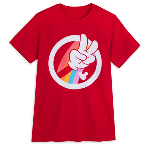 Mickey Mouse Peace Sign T-Shirt for Adults Disney Pride Collection