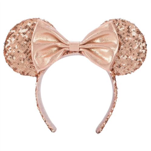 Disney Minnie Mouse Sequined Ear Headband for Adults Rose Gold