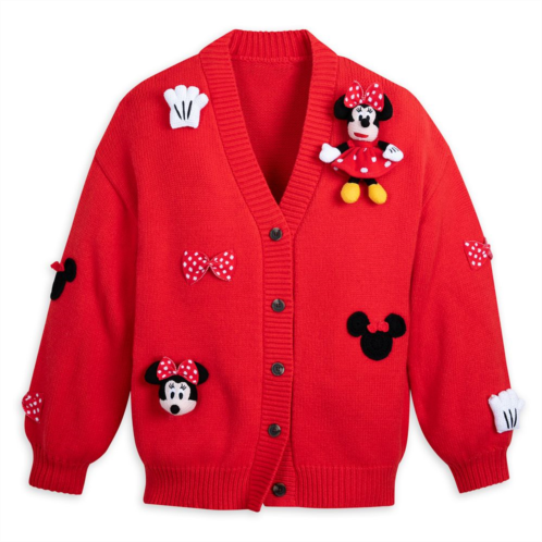 Disney Minnie Mouse Cardigan Sweater with Plush Applique for Women