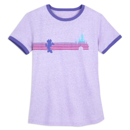 Disney Minnie Mouse and Sleeping Beauty Castle Ringer T-Shirt for Women