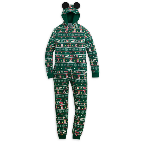 Disney Mickey and Minnie Holiday Family Matching One-Piece Hooded Pajamas for Men Knit