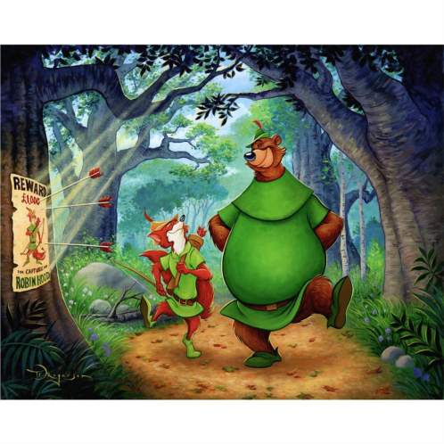 Disney Robin Hood and Little John Stroll Through Sherwood Forest Canvas Artwork by Tim Rogerson Limited Edition