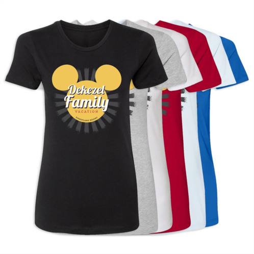 Womens Disneyland Mickey Mouse Sunburst Family Vacation T-Shirt Customized