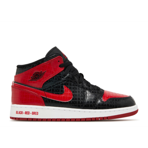 Air Jordan Jordan 1 Mid SS GS Black + Red = Bred
