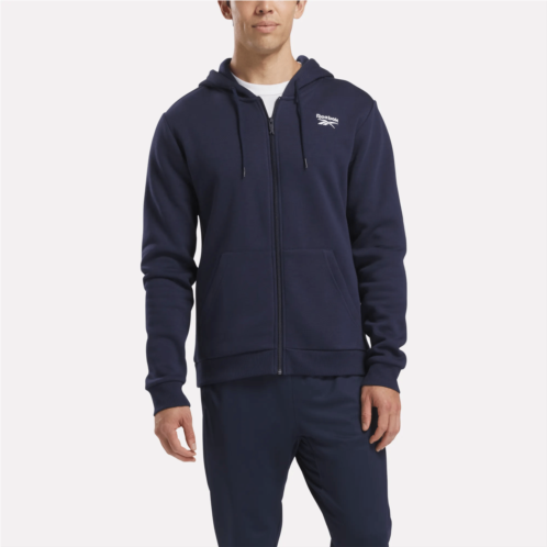 Mens Reebok Identity Small Logo Fleece Full-Zip Hoodie
