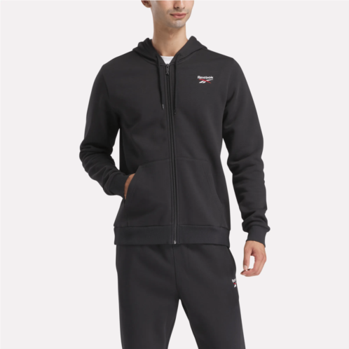 Mens Reebok Identity Small Logo Fleece Full-Zip Hoodie