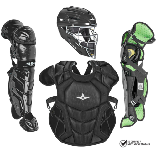 All Star System7 Axis NOCSAE Certified Intermediate Solid Pro Baseball Catchers Kit - Ages 12-16