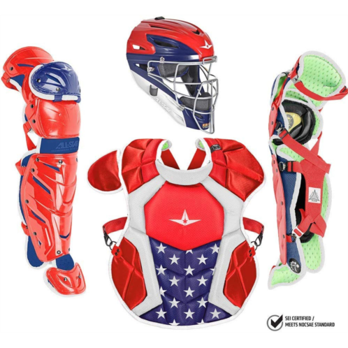 All Star System7 Axis NOCSAE Certified USA Youth Pro Catchers Kit - Ages 9-12