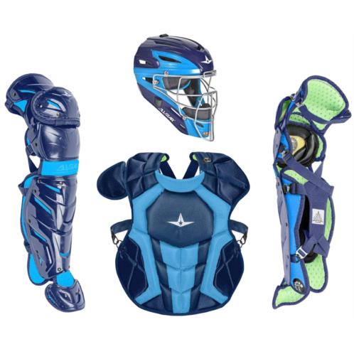 All Star System7 Axis NOCSAE Certified Two Tone Baseball Catchers Gear Set - Ages 12-16
