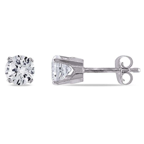Amour Created White Sapphire Stud Earrings In 10K White Gold