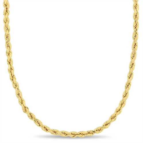Amour 20 Inch Rope Chain Necklace In 14K Yellow Gold (3 Mm)