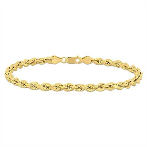 Amour Mens Rope Chain Bracelet In 10K Yellow Gold (5 Mm/9 Inch)