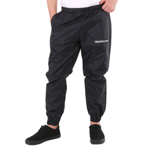 Applecore Mens Black Logo Embroidered Track Pants, Size Small