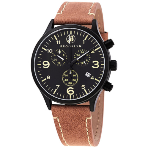 Brooklyn Watch Co. Bedford Brownstone II Quartz Black Dial Mens Watch