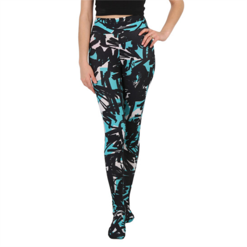 Burberry Graffiti Print Footed Leggings-Turquoise Scribble Printed, Size X-Small