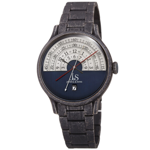 Joshua And Sons Date Blue Dial Mens Watch