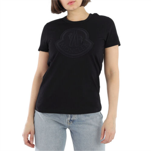 Moncler Ladies Logo Patch T-Shirt in Black, Size Small