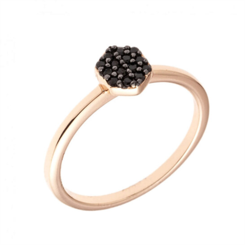 Sole Du Soleil Daffodil Collection Womens 18k RG Plated Black Stackable Fashion Ring Size 5