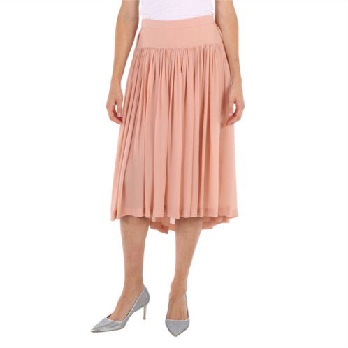 Stella Mccartney Ladies Rose, Rose Pleated Silk Midi Flare Skirts , Brand Size 38 (US Size 6)