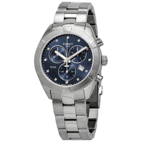 Tissot T-Classic Chronograph Diamond Blue Dial Ladies Watch