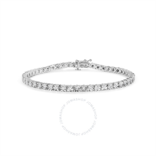 Haus Of Brilliance .925 Sterling Silver 1/2 Cttw Lab Grown Diamond Illusion-Set Miracle Plate Tennis Bracelet (G-H Color, SI1-SI2 Clarity) - Size 7.25