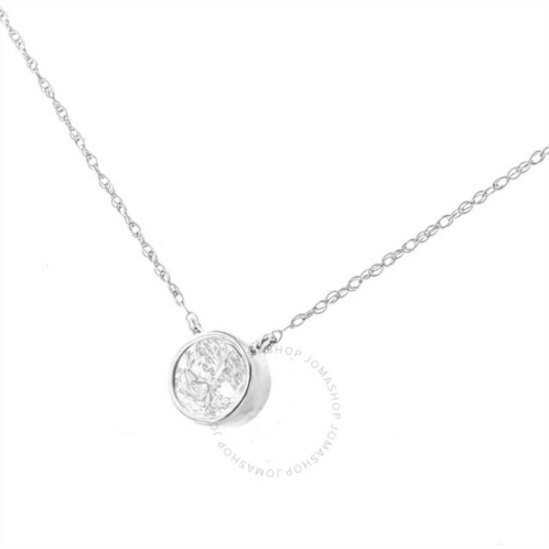 Haus Of Brilliance AGS Certified 10K White Gold 1/5 Cttw Bezel Set Round Diamond Solitaire 16-18 Adjustable Pendant Necklace (H-I Color, SI1-SI2 Clarity)