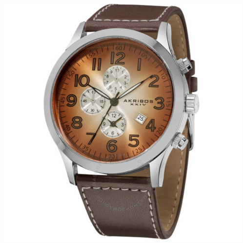 Akribos Xxiv Essential Chronograph Quartz Brown-White Gradient Dial Mens Watch