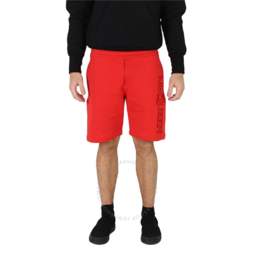 Alexander Mcqueen Mens Lust Red Side Logo-Print Shorts, Size Small