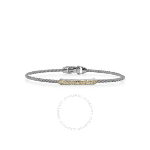 Alor Grey Cable Delicate Twist Bracelet with 18kt Yellow Gold & Diamonds