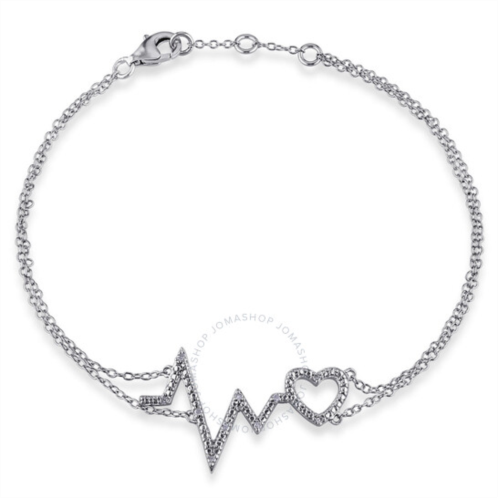 Amour Diamond Heartbeat Bracelet In Sterling Silver