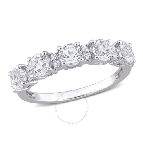 Amour 1 5/5 CT TGW White Topaz Semi Eternity Ring In Sterling Silver