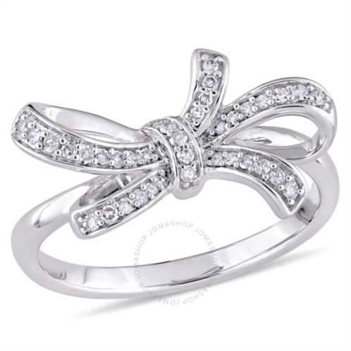 Amour 1/6 CT TW Diamond Bow Ring In 10K White Gold