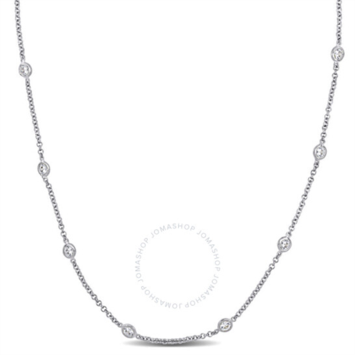 Amour 10 CT TGW Cubic Zirconia By The Yard Station Necklace In Sterling Silver