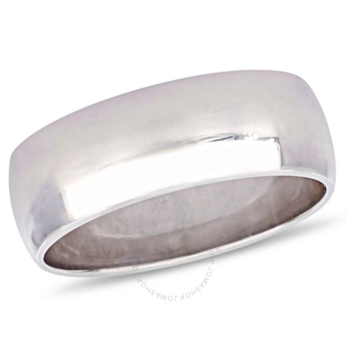 Amour Mens 8mm Wedding Band In 10K White Gold