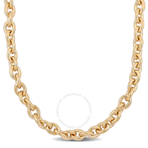 Amour Oval Link Necklace In Yellow Plated Sterling Silver