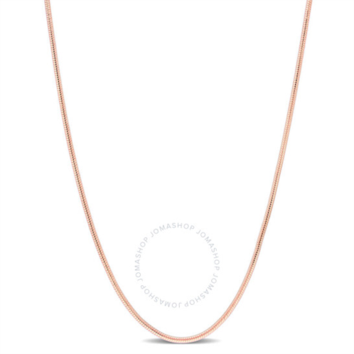 Amour 1.2mm Snake Chain Necklace In Rose Plated Sterling Silver, 20 In
