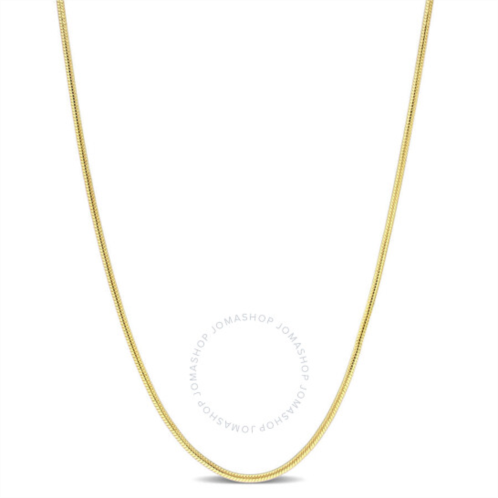 Amour 1.2mm Snake Chain Necklace In Yellow Plated Sterling Silver, 16 In