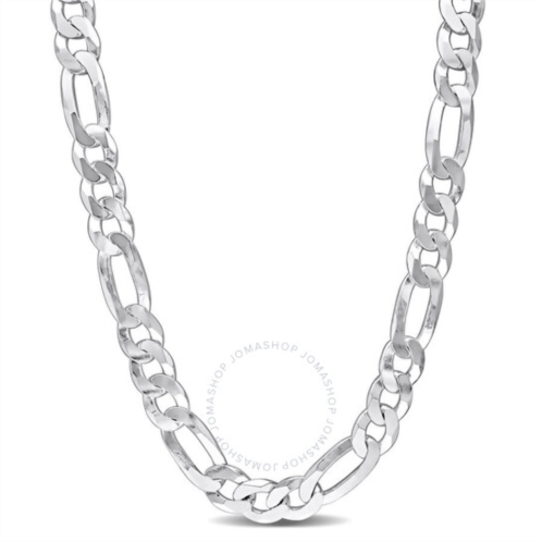Amour 12.3mm Flat Figaro Chain Necklace In Sterling Silver, 22 In