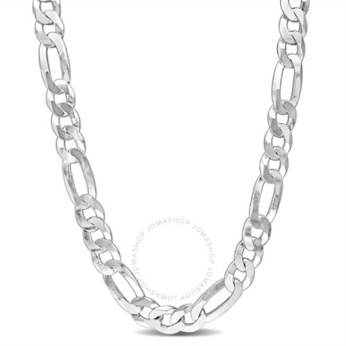 Amour 12.3mm Flat Figaro Chain Necklace In Sterling Silver, 24 In