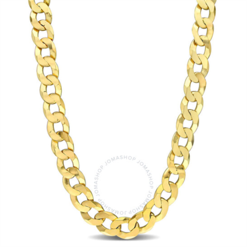 Amour 12.5mm Flat Curb Chain Necklace In Yellow Plated Sterling Silver, 24 In