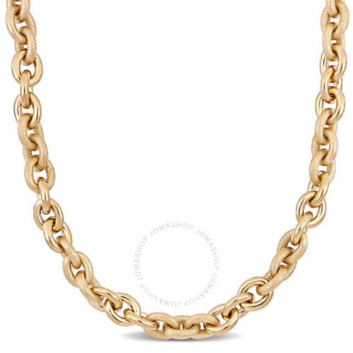 Amour 18 Inch Oval Link Necklace In Yellow Plated Sterling Silver