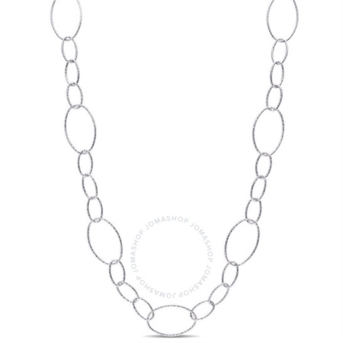 Amour 13mm Fancy Oval Link Chain Necklace In Sterling Silver, 30 In