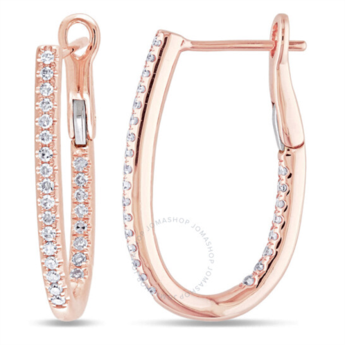 Amour 1/4 CT TW Diamond Hoop Earrings In 14K Rose Gold