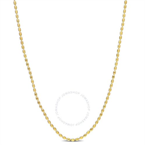 Amour Oval Ball Chain Necklace In Yellow Plated Sterling Silver, 18 In